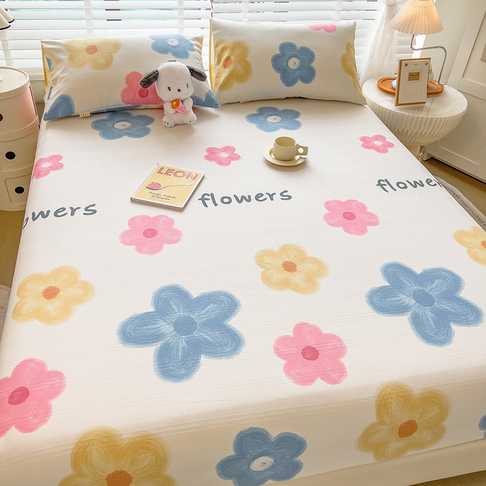 91家纺网 家纺一手货源 找家纺 芃成 2024新款老粗布床笠款 总1 浪漫花语