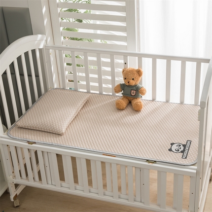 宅部落 2024年新款凉感豆豆幼儿园幼婴儿儿童凉席 酷熊-咖色