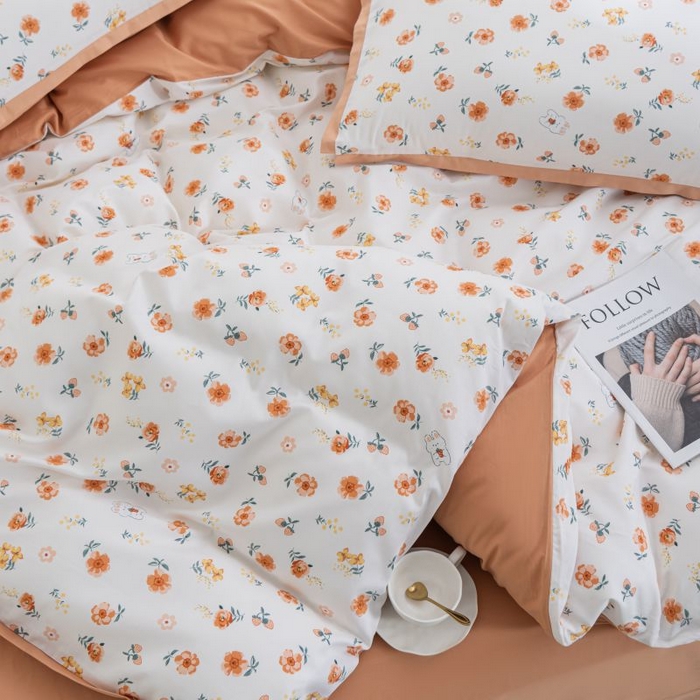 91家纺网 家纺一手货源 找家纺 优姿家纺 新款纯棉长绒棉小清新ins风印花四件套-系列一 8