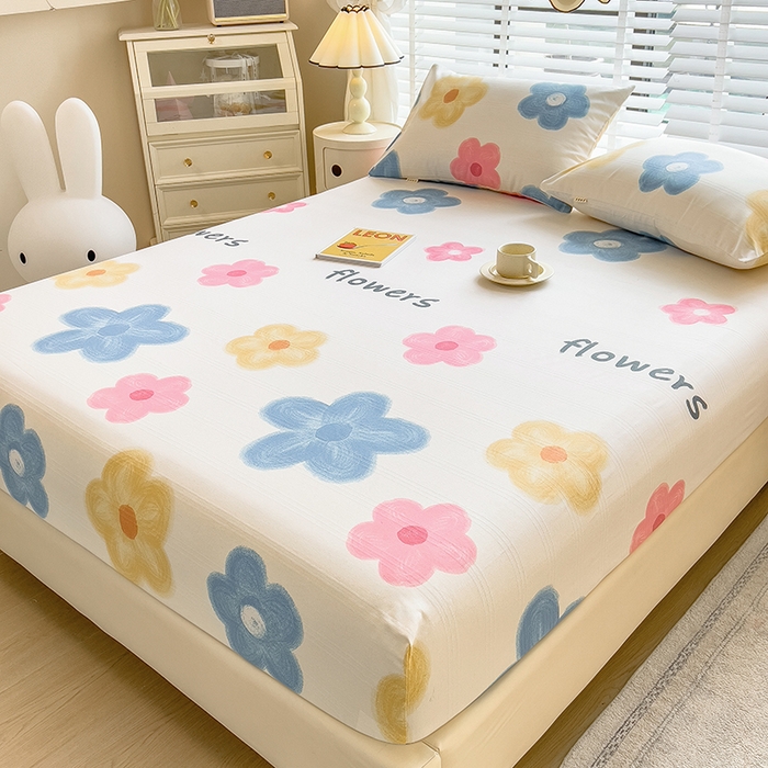 91家纺网 家纺一手货源 找家纺 芃成 2024新款老粗布床笠款 总1 浪漫花语