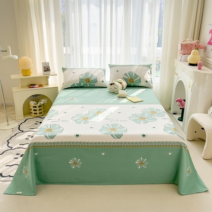 芃成家纺 2024新款老粗布床单款 总2 清韵幽香-绿