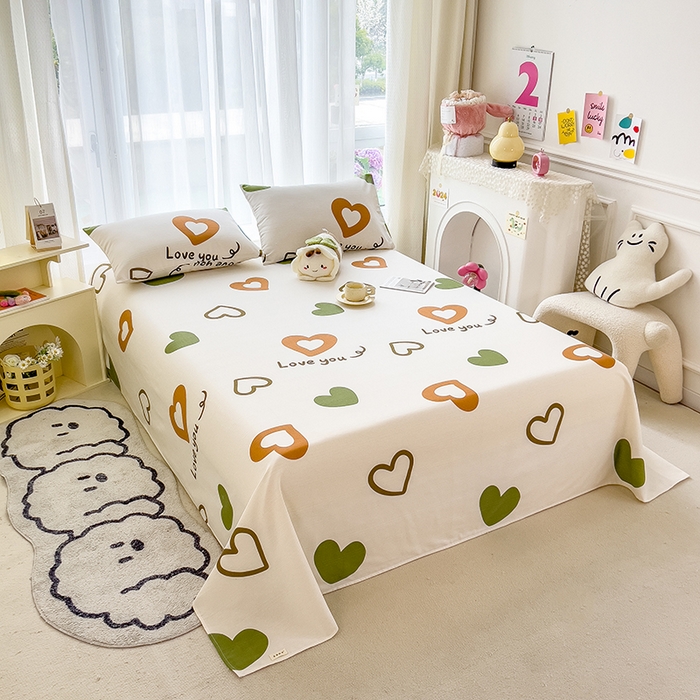 91家纺网 家纺一手货源 找家纺 芃成家纺 2024新款老粗布床单款 总2 甜心之约