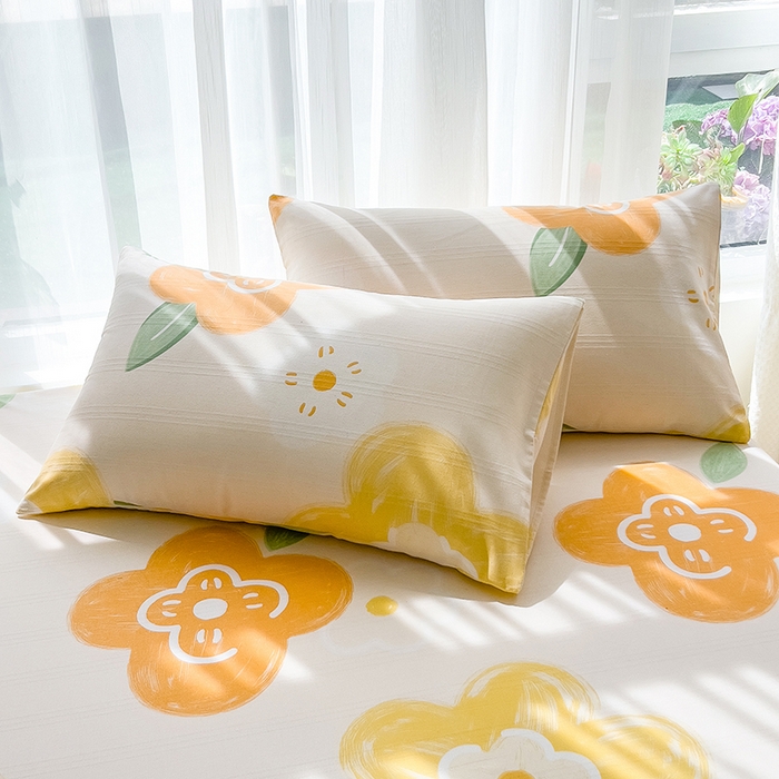 91家纺网 家纺一手货源 找家纺 芃成家纺 2024新款老粗布床单款 玛奇朵-桔