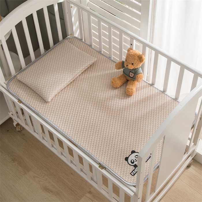 91家纺网 家纺一手货源 找家纺 宅部落 2024年新款凉感豆豆幼儿园幼婴儿儿童凉席 酷熊-咖色