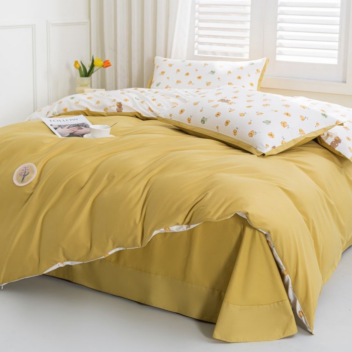 91家纺网 家纺一手货源 找家纺 （总）优姿家纺 新款纯棉长绒棉小清新ins风印花四件套-系列一