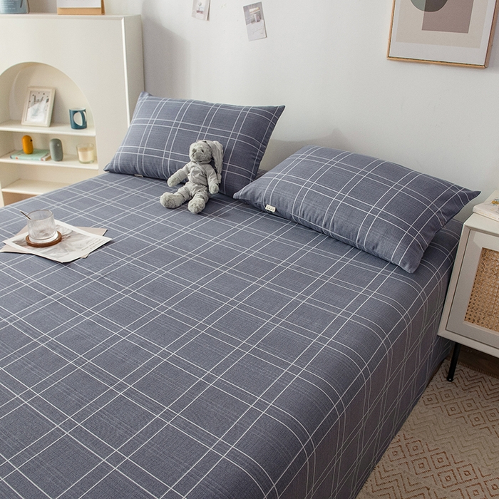 91家纺网 家纺一手货源 找家纺 芃成 2024新款老粗布床笠款 总1 格子控