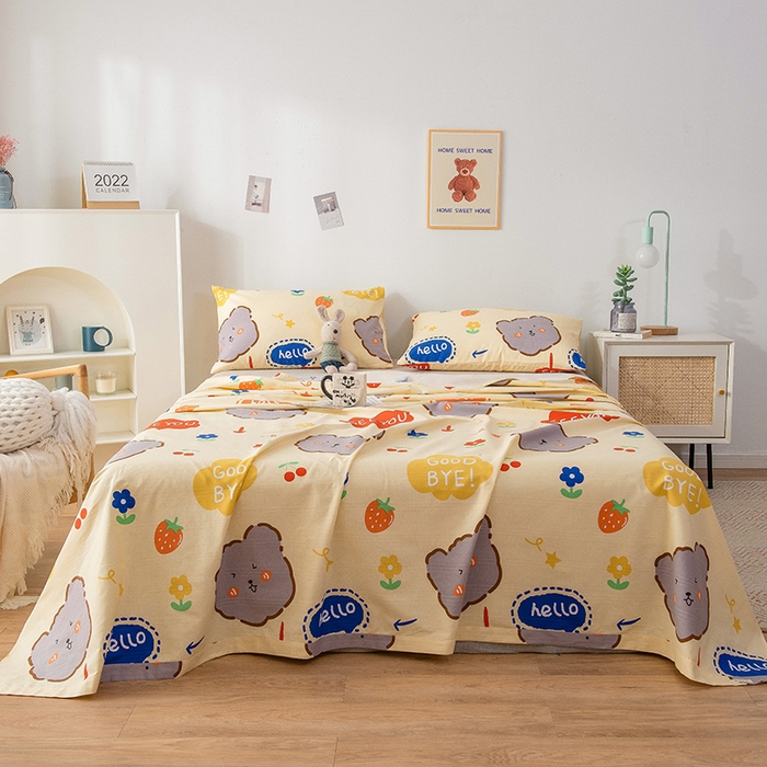 91家纺网 家纺一手货源 找家纺 芃成 2024新款老粗布床笠款 总1 好朋友