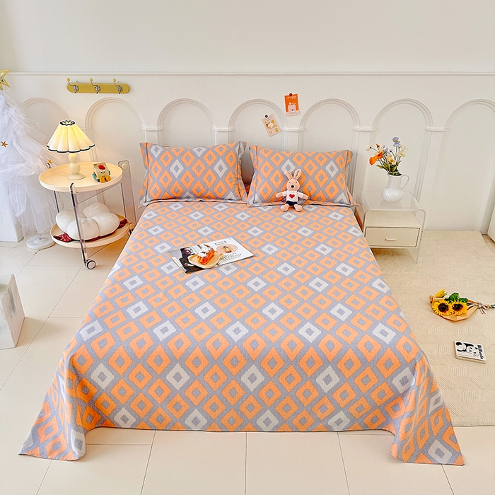 91家纺网 家纺一手货源 找家纺 卡普家居 2024新款全棉磨毛加厚四件套系列-单床单 伊格