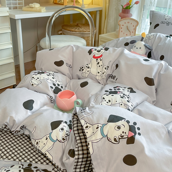 91家纺网 家纺一手货源 找家纺 金鑫汇家纺 2024新款全棉纯棉卡通印花四件套单品系列-四件套小可爱