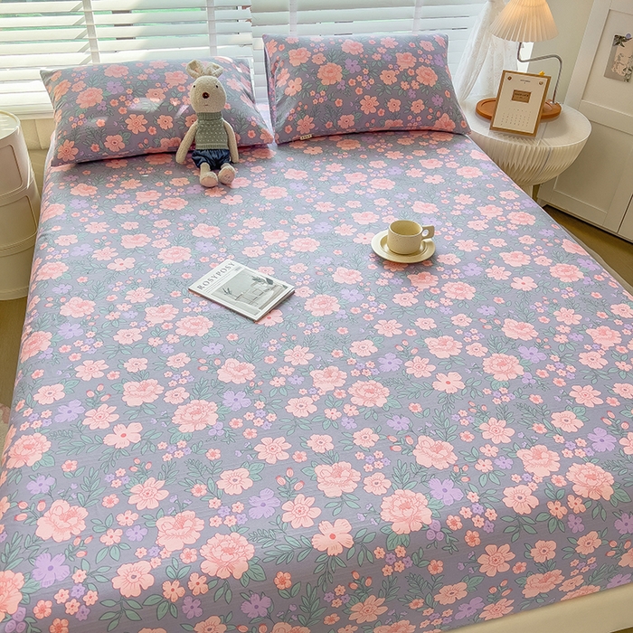 91家纺网 家纺一手货源 找家纺 芃成 2024新款老粗布床笠款 总1 出水芙蓉