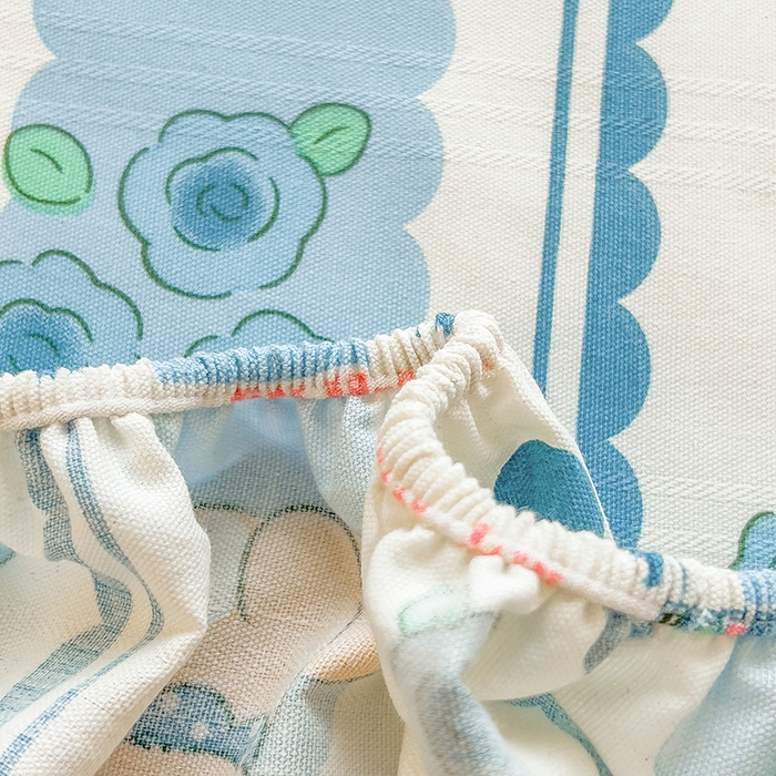 91家纺网 家纺一手货源 找家纺 芃成 2024新款老粗布床笠款 总2 小熊乐园-蓝