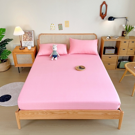 91家纺网 家纺一手货源 找家纺 芃成 2024新款老粗布床笠款 总2 少女粉