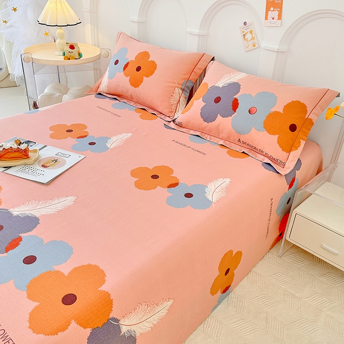 91家纺网 家纺一手货源 找家纺 卡普家居 2024新款全棉磨毛加厚四件套系列-单床单 阿芙朵