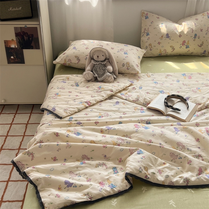 91家纺网 家纺一手货源 找家纺 HL原创 2024新款全棉法式大豆被夏被 XB-童梦园