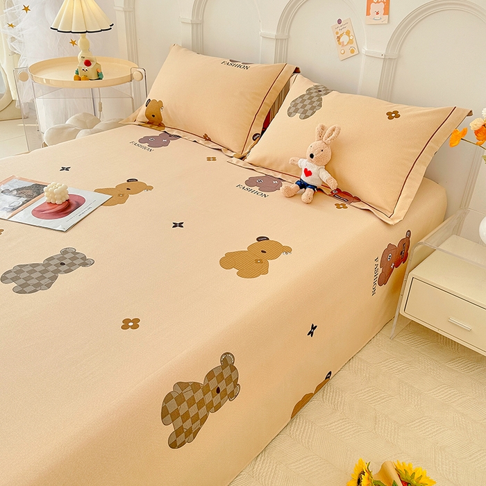 91家纺网 家纺一手货源 找家纺 卡普家居 2024新款全棉磨毛加厚四件套系列-单床单 欧尼熊