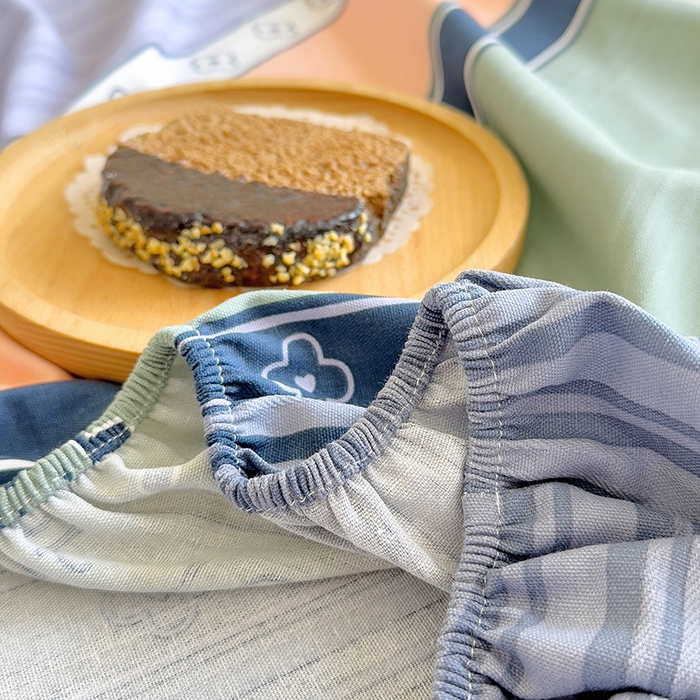 91家纺网 家纺一手货源 找家纺 芃成 2024新款老粗布床笠款 总2 怦然心动 蓝