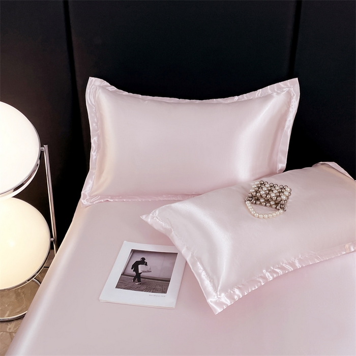 91家纺网 家纺一手货源 找家纺 梦舒羽 2025新款夏季可水洗冰丝四件套单品系列-冰丝枕套 淡雅玉