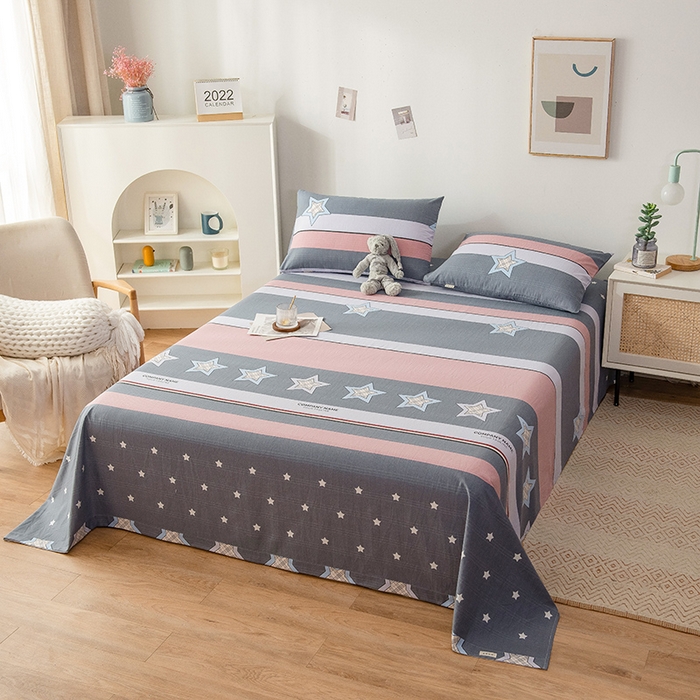 91家纺网 家纺一手货源 找家纺 芃成 2024新款老粗布床笠款 总2 时尚星光