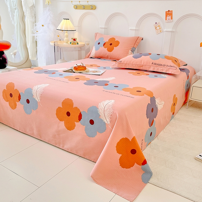 91家纺网 家纺一手货源 找家纺 卡普家居 2024新款全棉磨毛加厚四件套系列-单床单 阿芙朵