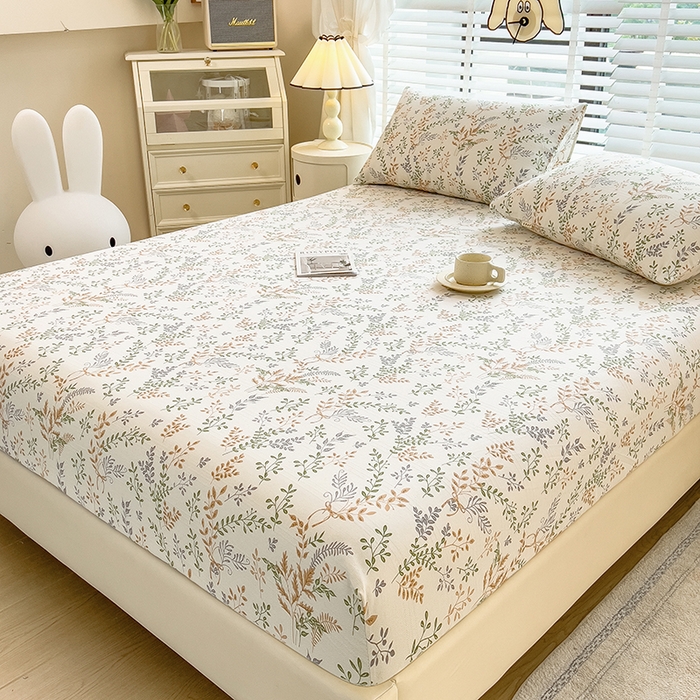 91家纺网 家纺一手货源 找家纺 芃成 2024新款老粗布床笠款 总2 悠悠花语