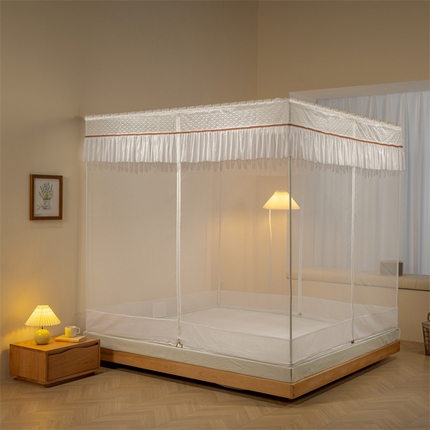 91家纺网 家纺一手货源 找家纺 （总）新太阳蚊帐 2025新款T型三开门坐床沁园春系列蚊帐