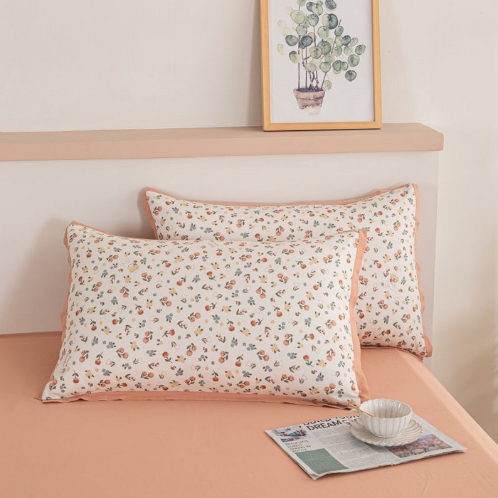 91家纺网 家纺一手货源 找家纺 优姿家纺 新款纯棉长绒棉小清新ins风印花四件套-系列二 花朝月夕