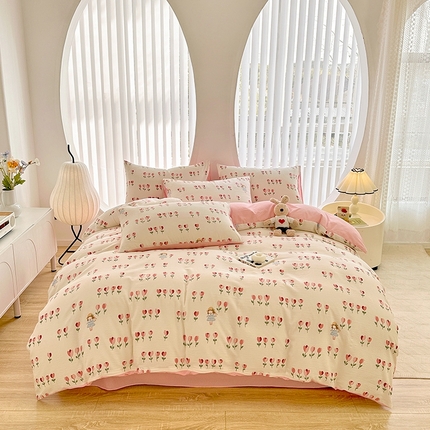 91家纺网 家纺一手货源 找家纺 （总）斯卡诺家纺 2024新款泡泡棉夏被四件套