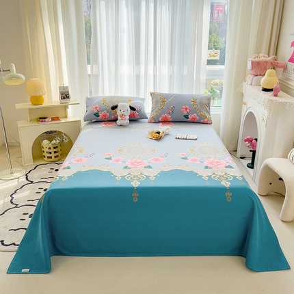 91家纺网 家纺一手货源 找家纺 芃成家纺 2024新款老粗布床单款 总2 翩翩花颜