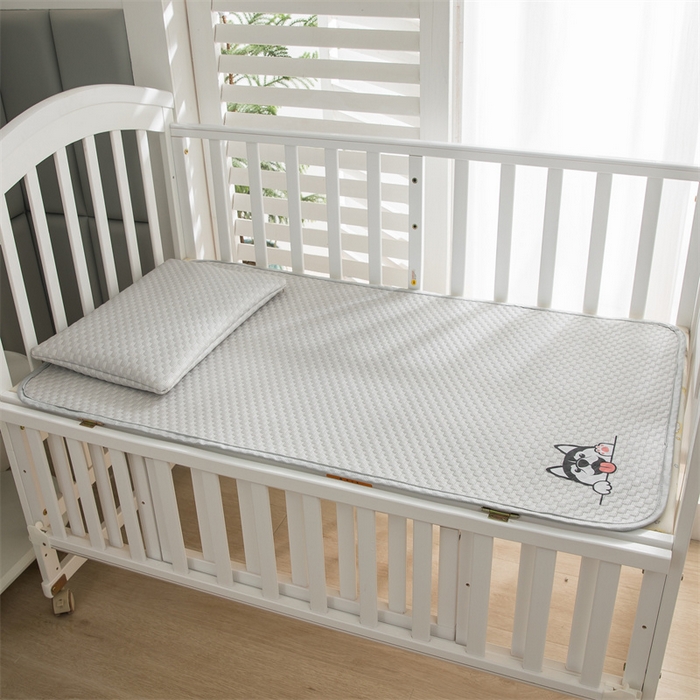 91家纺网 家纺一手货源 找家纺 宅部落 2024年新款凉感豆豆幼儿园幼婴儿儿童凉席 哈士奇-灰