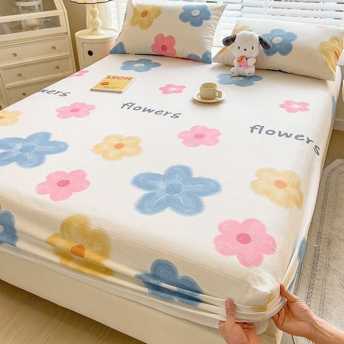 91家纺网 家纺一手货源 找家纺 芃成 2024新款老粗布床笠款 总1 浪漫花语