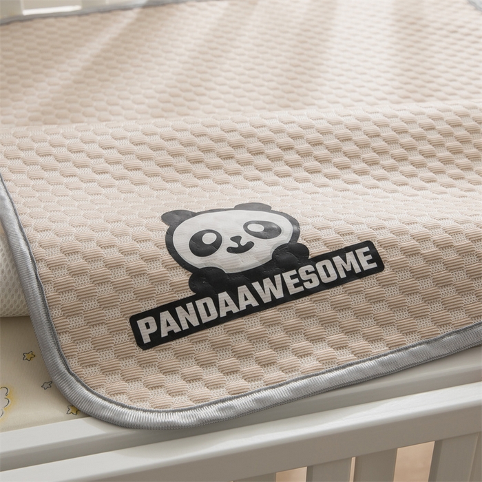 91家纺网 家纺一手货源 找家纺 宅部落 2024年新款凉感豆豆幼儿园幼婴儿儿童凉席 酷熊-咖色