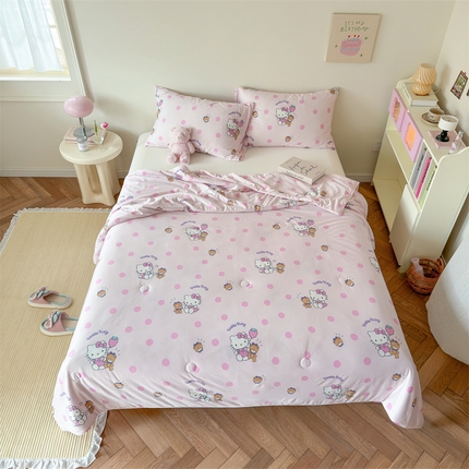 名兮家居 2024新款针织棉夏凉被三丽鸥系列 草莓KT