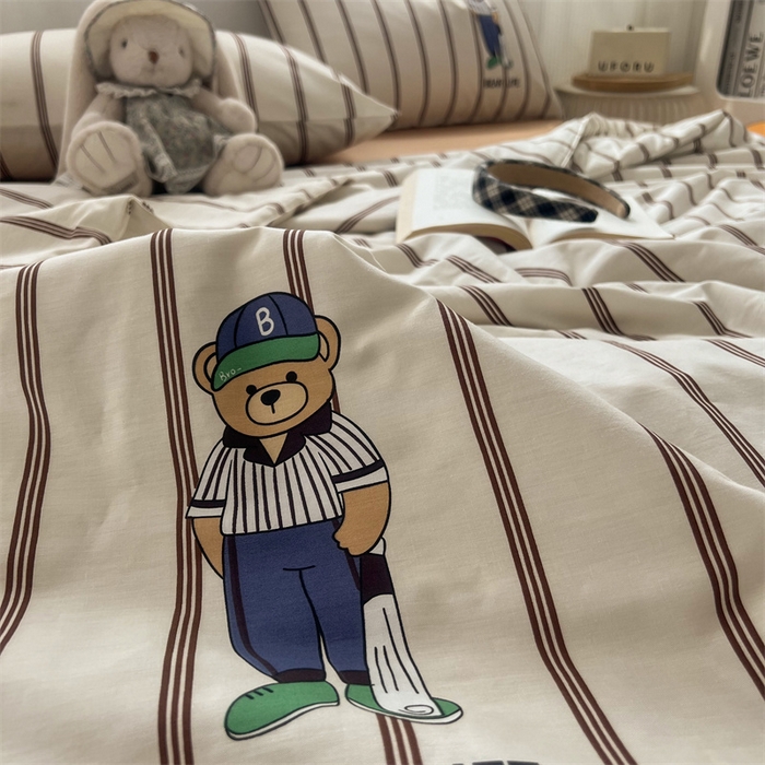 91家纺网 家纺一手货源 找家纺 HL原创 2024新款全棉法式大豆被夏被 XB-棒球男孩