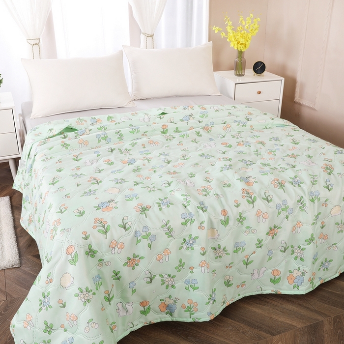 91家纺网 家纺一手货源 找家纺 钻石绒便宜夏被夏凉被空调被超声波压花礼品直播供应链引流爆款 碎花细雨