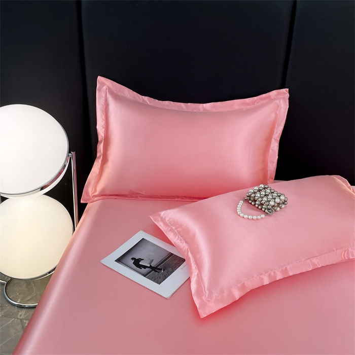 91家纺网 家纺一手货源 找家纺 梦舒羽 2025新款夏季可水洗冰丝四件套单品系列-冰丝枕套 玉色