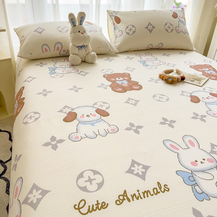 91家纺网 家纺一手货源 找家纺 芃成家纺 2024新款老粗布床单款 总2 萌宠乐园