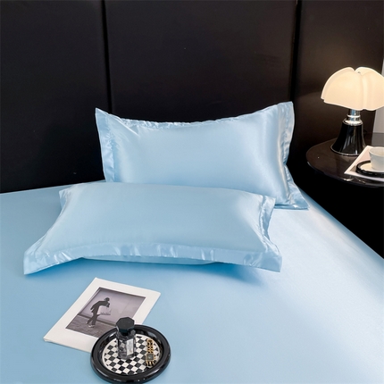 91家纺网 家纺一手货源 找家纺 （总）圣比熊 2025新款夏季可水洗冰丝四件套单品系列-冰丝枕套