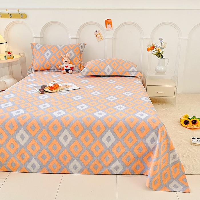 91家纺网 家纺一手货源 找家纺 卡普家居 2024新款全棉磨毛加厚四件套系列-单床单 伊格