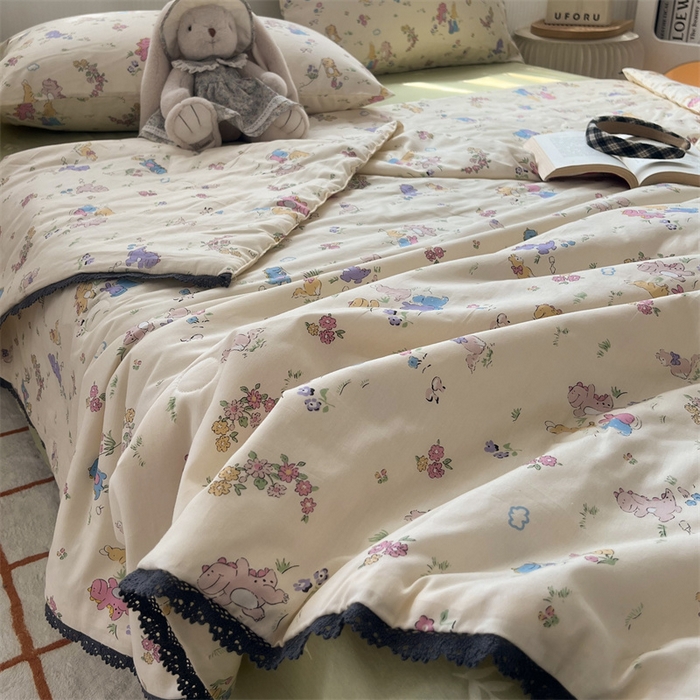 91家纺网 家纺一手货源 找家纺 HL原创 2024新款全棉法式大豆被夏被 XB-童梦园