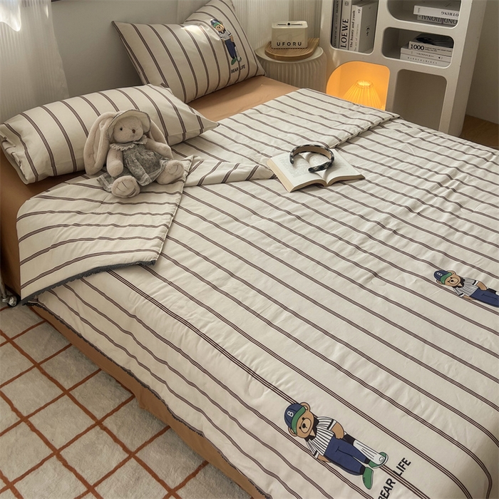 91家纺网 家纺一手货源 找家纺 HL原创 2024新款全棉法式大豆被夏被 XB-棒球男孩