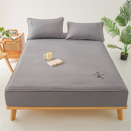 91家纺网 家纺一手货源 找家纺 （总）恒尚居 2024新款无染水洗棉原棉大豆夹棉床笠-四季款