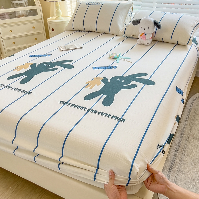 91家纺网 家纺一手货源 找家纺 芃成 2024新款老粗布床笠款 总1 宝贝兔