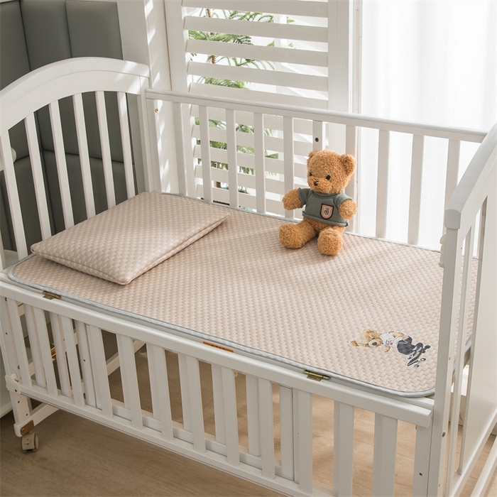 91家纺网 家纺一手货源 找家纺 宅部落 2024年新款凉感豆豆幼儿园幼婴儿儿童凉席 滑板熊-咖色