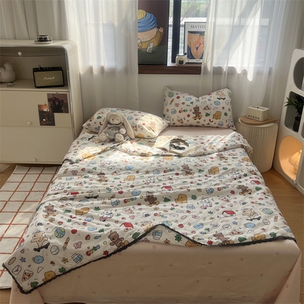 HL原创 2024新款全棉法式大豆被夏被 XB-开心豆