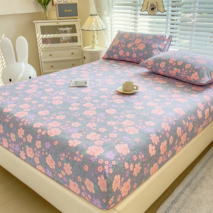 91家纺网 家纺一手货源 找家纺 芃成 2024新款老粗布床笠款 总1 出水芙蓉