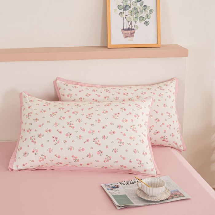 91家纺网 家纺一手货源 找家纺 优姿家纺 新款纯棉长绒棉小清新ins风印花四件套-系列二 清语