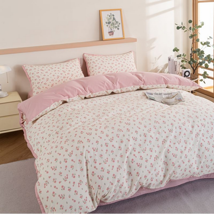 91家纺网 家纺一手货源 找家纺 优姿家纺 新款纯棉长绒棉小清新ins风印花四件套-系列二 清语