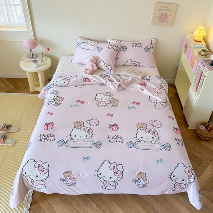 名兮家居 2024新款针织棉夏凉被三丽鸥系列 糖果KT