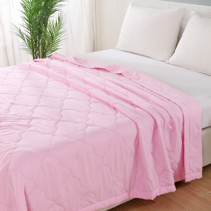 91家纺网 家纺一手货源 找家纺 水洗棉夏被夏凉被空调被超声波压花礼品直播供应链引流爆款 水洗棉-粉