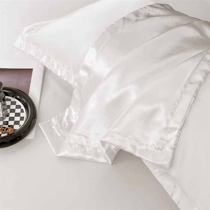 91家纺网 家纺一手货源 找家纺 梦舒羽 2025新款夏季可水洗冰丝四件套单品系列-冰丝枕套 光洁白